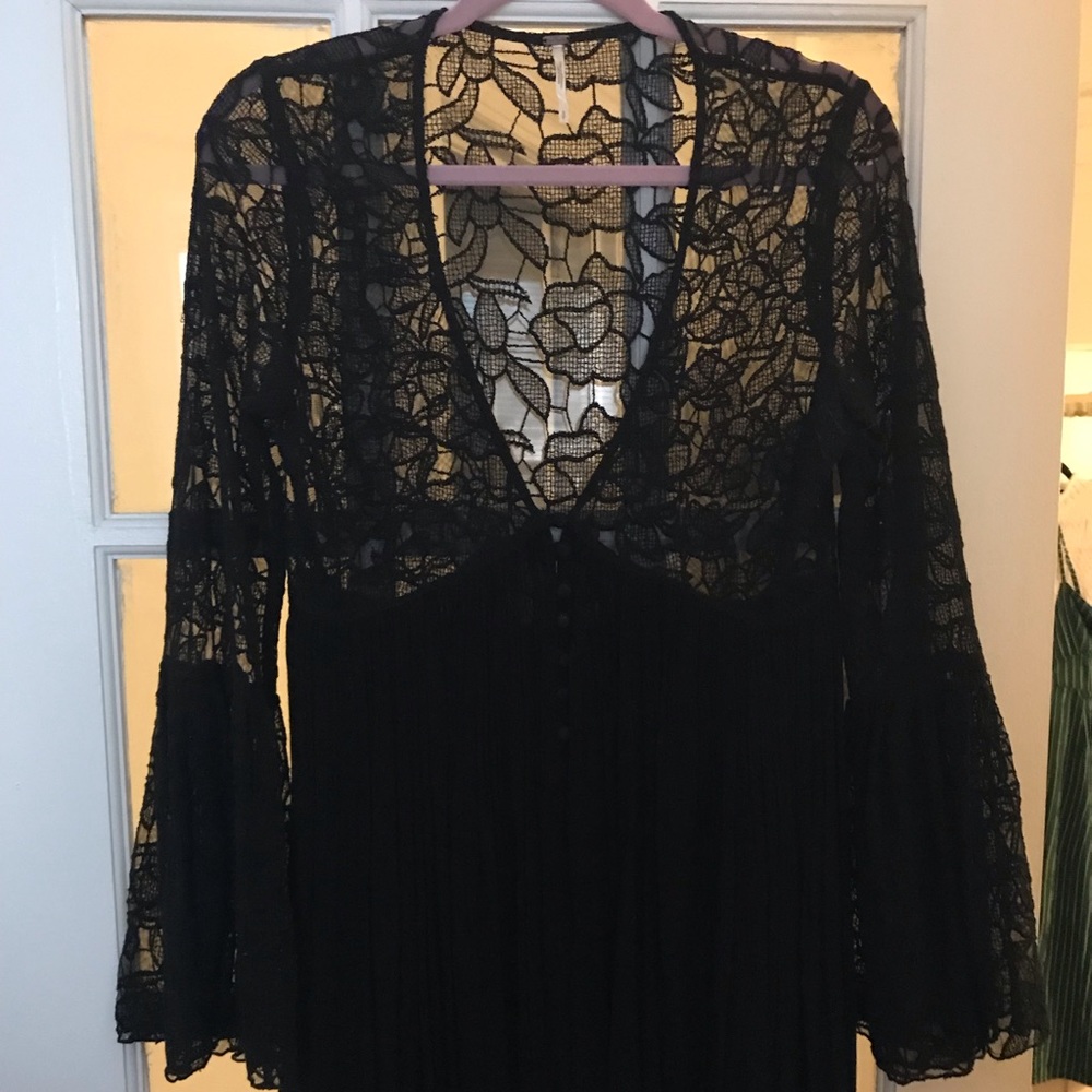 Free People Black Lace Dress